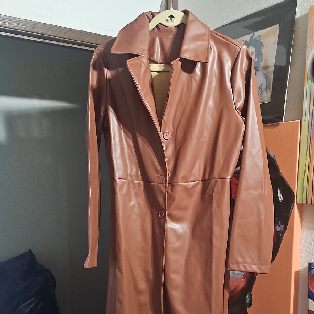 Women's Brown Leather Coat